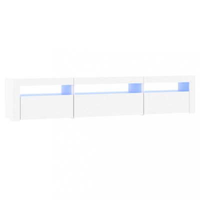 Comoda TV cu lumini LED, alb, 195x35x40 cm foto