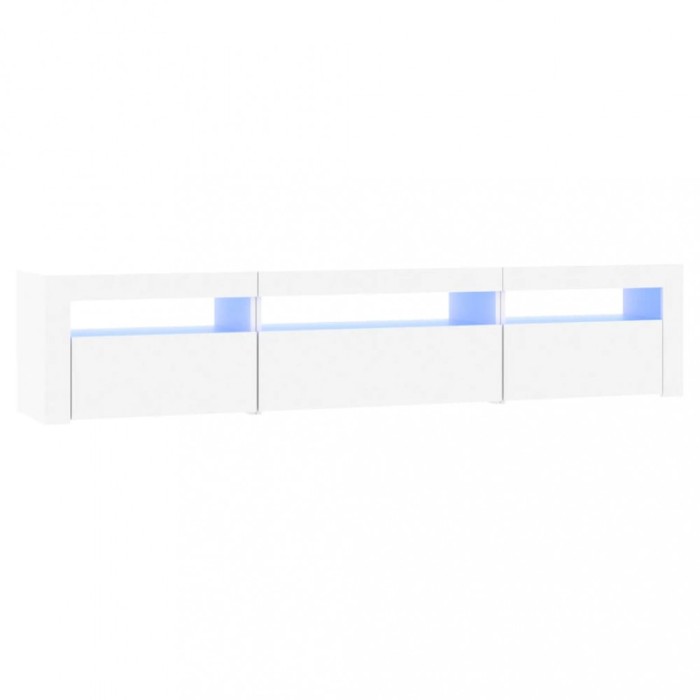 Comoda TV cu lumini LED, alb, 195x35x40 cm