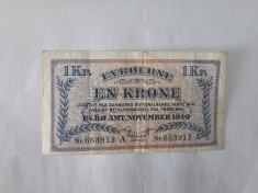Feroe 1 Krone 1940 Rara foto