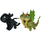 Set 2 jucarii din plus Toothless 25 cm si Zippleback, Dragons, 20 cm, Play By Play