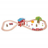 Set cu trenuletul pompierilor, BigJigs Toys