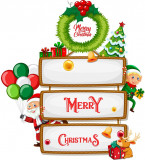 Cumpara ieftin Sticker decorativ, Merry Christmas , Multicolor,66cm, 4886ST-1, Oem