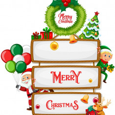 Sticker decorativ, Merry Christmas , Multicolor,66cm, 4886ST-1