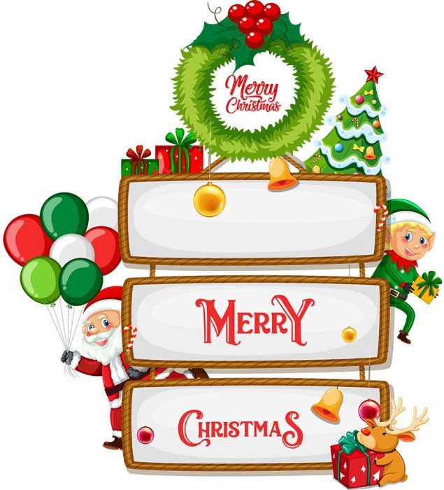 Sticker decorativ, Merry Christmas , Multicolor,66cm, 4886ST-1