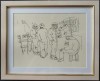 Constantin PILIUŢĂ (1929-2003)-La c&acirc;rciumă (1997) - desen &icirc;n tuş, Scene gen, Cerneala, Avangardism
