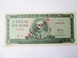 Rara! Cuba 5 Pesos 1972 Specimen UNC la cel mai mic pret