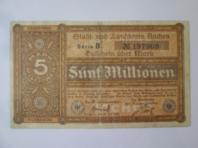 Germania 5000000 Mark 1923 Aachen foto