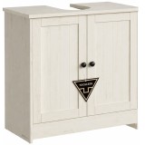 SONGMICS Masca baie pentru chiuveta, suport lavoar, raft reglabil, stil rustic modern, 60x30x61 cm, alb rustic Household NewTrend