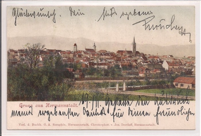 Carte postala circulata in anul 1902 Sibiu