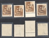 ROMANIA Ardealul de Nord 1945 Posta Salajului patru timbre locale MNH originale 2P/10f &icirc;n 3 tipuri diferite &amp; o deplasare supratipar