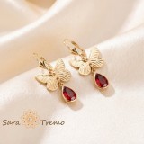 Cercei Fluturele Pasiunii , Cercei placati 18K Brazilia, 3 cm