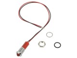 Lampă de control LED convexă roşie &Oslash;8mm, IP67, 24V DC