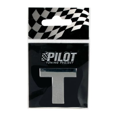 Autocolant 3D crom Type-3 (28mm) litera - T Garage AutoRide foto