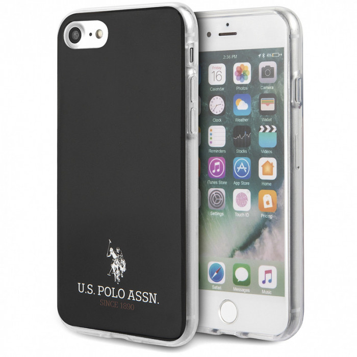 Husa TPU U.S. Polo Small Horse pentru Apple iPhone 8 / Apple iPhone SE (2020), Neagra USHCI8TPUBK