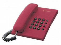 Telefon Analogic cu Fir Panasonic KX-TS500FXR Rosu foto