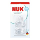 Tetina din silicon First Choice, flux S, 0 luni+, 2 bucati, Nuk