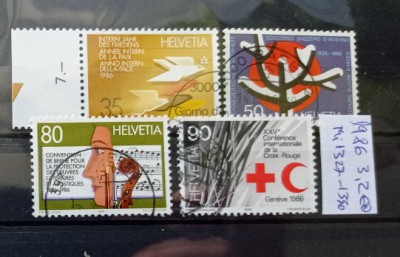 TS21 - Timbre serie Elvetia 1986 Mi1327 - 1330 foto