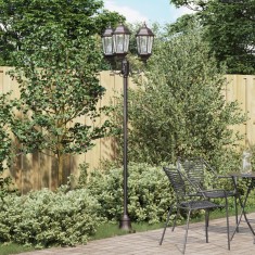 St&acirc;lp de iluminat pentru grădină vidaXL 3-lămpi E27 Bronz 220 cm Aluminiu