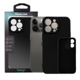 Husa Iphone 13 Pro Spacer, grosime 2mm, material flexibil silicon cu interior microfibra, negru &quot;SPPC-AP-IP13P-SLK&quot;