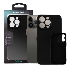 Husa Iphone 13 Pro Spacer, grosime 1.5mm, material flexibil TPU, negru &quot;SPPC-AP-IP13P-TPU&quot;