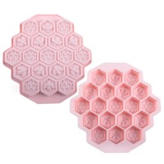 Forma pentru cuburi de gheata Edman Honey, silicon, roz