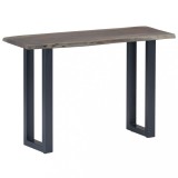 Masa consola, gri, 115x35x76 cm, lemn masiv de acacia si fier GartenMobel Dekor, vidaXL