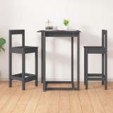 Cumpara ieftin Scaune de bar, 2 buc., gri, 40x41,5x112 cm, lemn masiv de pin