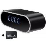 Mini camera Spy REVOSE&trade;, WI-FI, IP, Ascunsa in Ceas Desteptator, Microfon, Infrarosu, 1080P, Activare la Miscare, Rotunda, Card Micro SD 32GB Inclus