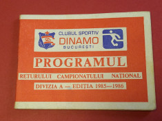 Program fotbal - DINAMO BUCURESTI (retur Divizia A 1985-1986) foto