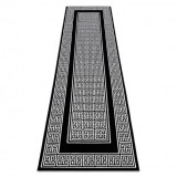 Modern GLOSS covor, traversa 6776 85 stilat, cadru, grecesc negru / fildeş, 60x300 cm, Dreptunghi, Polipropilena