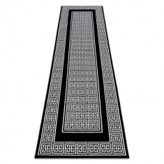 Modern GLOSS covor, traversa 6776 85 stilat, cadru, grecesc negru / fildeş, 80x250 cm