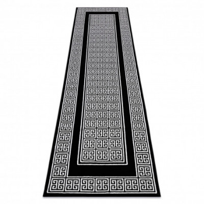 Modern GLOSS covor, traversa 6776 85 stilat, cadru, grecesc negru / fildeş, 80x250 cm foto