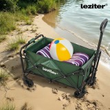 Carucior de plaja pliabil Leziter, 80 kg, Oxford 600D, verde