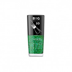 Lac de unghii Vip, 3D, Revers, sclipici verde, 12 ml, Nr 202