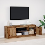 vidaXL Dulap TV cu LED - Lemn vechi, 139.5x34x50 cm, făcut din lemn stratificat.