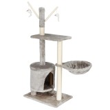 Ansamblu de joaca pentru pisici, cu loc pentru zgariat, ascuns, culcus, soricei, 108cm, gri Household NewTrend