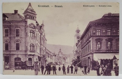 BRASOV , STRADA MANASTIRII , CARTE POSTALA ILUSTRATA , 1908 foto