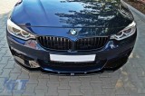Spoiler Maxton Design versiunea 1 potrivit pentru bara frontala M Technik la BMW seria 4 F32 dupa 2013, lac negru Performance AutoTuning