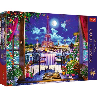 Puzzle Trefl 1000 Premium Plus Tea Time Parisul In Lumina Lunii foto