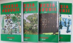 POEZIA PADURII , ANTOLOGIE , VOLUMELE I - IV EDITIA A II - A REVAZUTA SI ADAUGITA de RADU CARNECI , 2001 *DEDICATIE