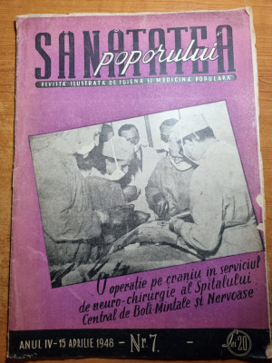 sanatatea poporului 15 aprilie 1948-revista ilustrata de medicina populara foto