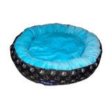 Culcus pufos pentru caine si pisica, turcoaz, 67 cm, confort sporit