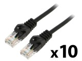 Patch cord U/UTP 6 litat CCA PVC negru 0,25m 26AWG