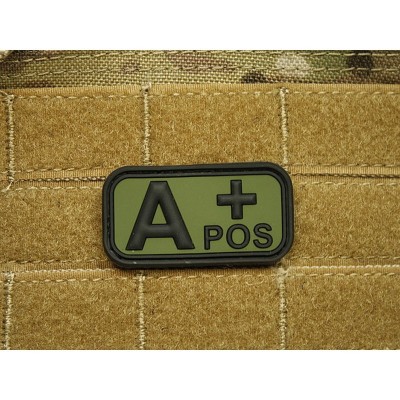 Patch Bloodtype &amp;quot;A POS&amp;quot; cauciuc, Forest JTG foto