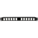 Patch Panel ecranat 24 porturi blank keystone inclinate 1U - TRENDnet TC-KP24SA