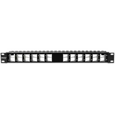 Patch Panel ecranat 24 porturi blank keystone inclinate 1U - TRENDnet TC-KP24SA foto