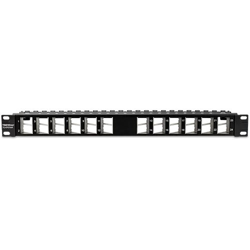 Patch Panel ecranat 24 porturi blank keystone inclinate 1U - TRENDnet TC-KP24SA