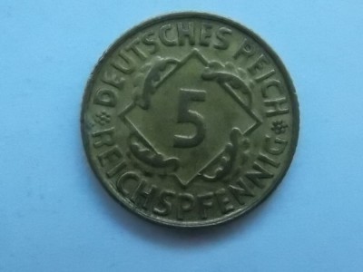 5 REICHSPFENNIG 1925 D GERMANIA foto
