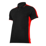 Tricou Bumbac Polo Multicolor / Negru-Rosu - L