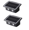 Set 2 Lampi Solare Bidirectionale MRG M929 RGB, 12 LED, 4 Lupe, Senzor Lumina, IP65, Multicolor, ABS, Exterior, Gradina, Autonom